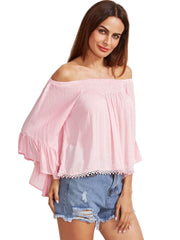 Summer Casual Off shoulder  Chiffon T-Shirts