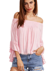 Summer Casual Off shoulder  Chiffon T-Shirts