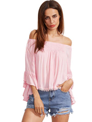 Summer Casual Off shoulder  Chiffon T-Shirts