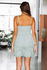 Lace-Up Ruffle Skater Dresses