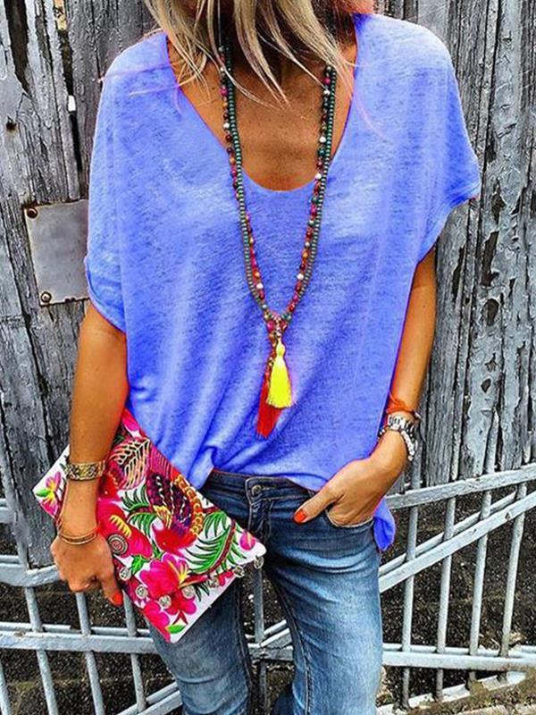 Summer Plain Short Sleeve T-shirts