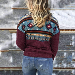 Floral Lapel Long sleeve Sweatshirts