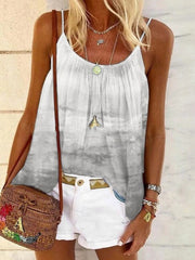Gradient round neck vests