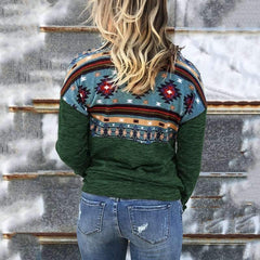 Floral Lapel Long sleeve Sweatshirts