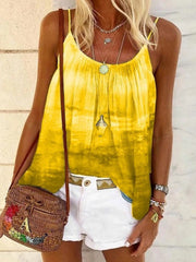 Gradient round neck vests