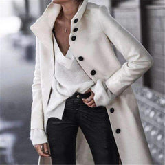 Fashion Stand collar Long sleeve Coats