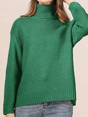 High Neck Thick Plain Warm Woman Sweaters