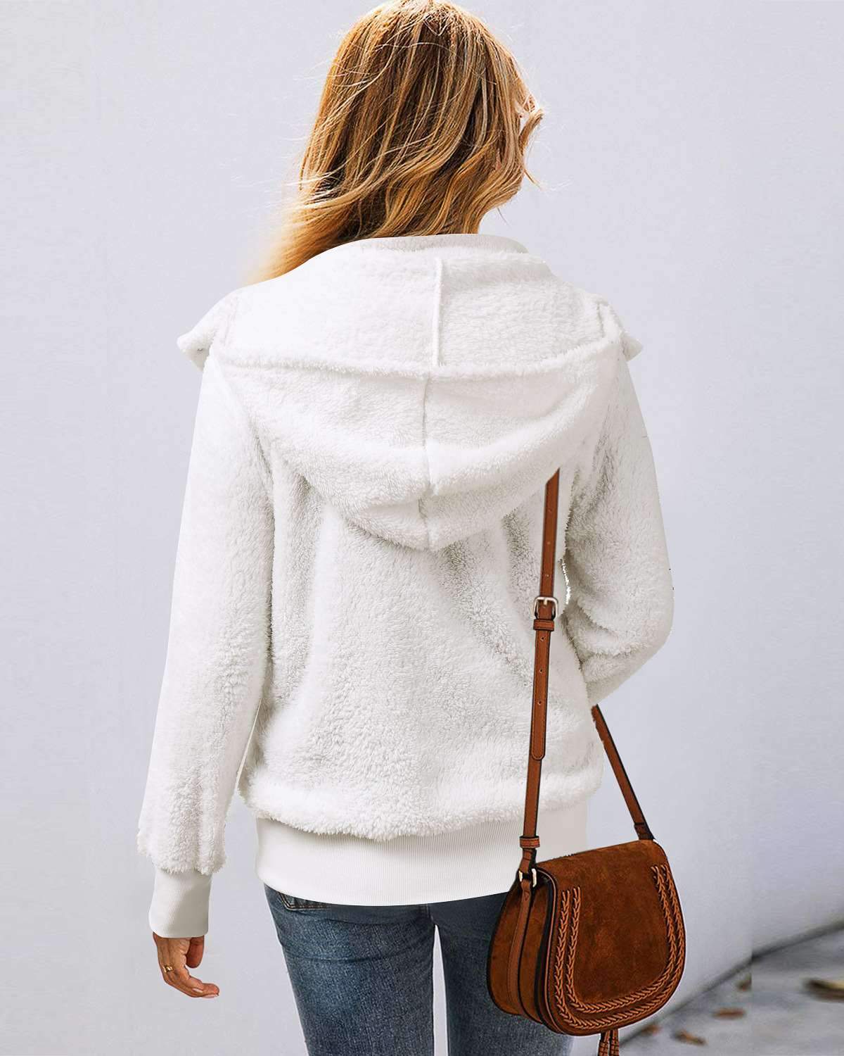 Fashion Zipper Long sleeve Plush Hoodies Coats