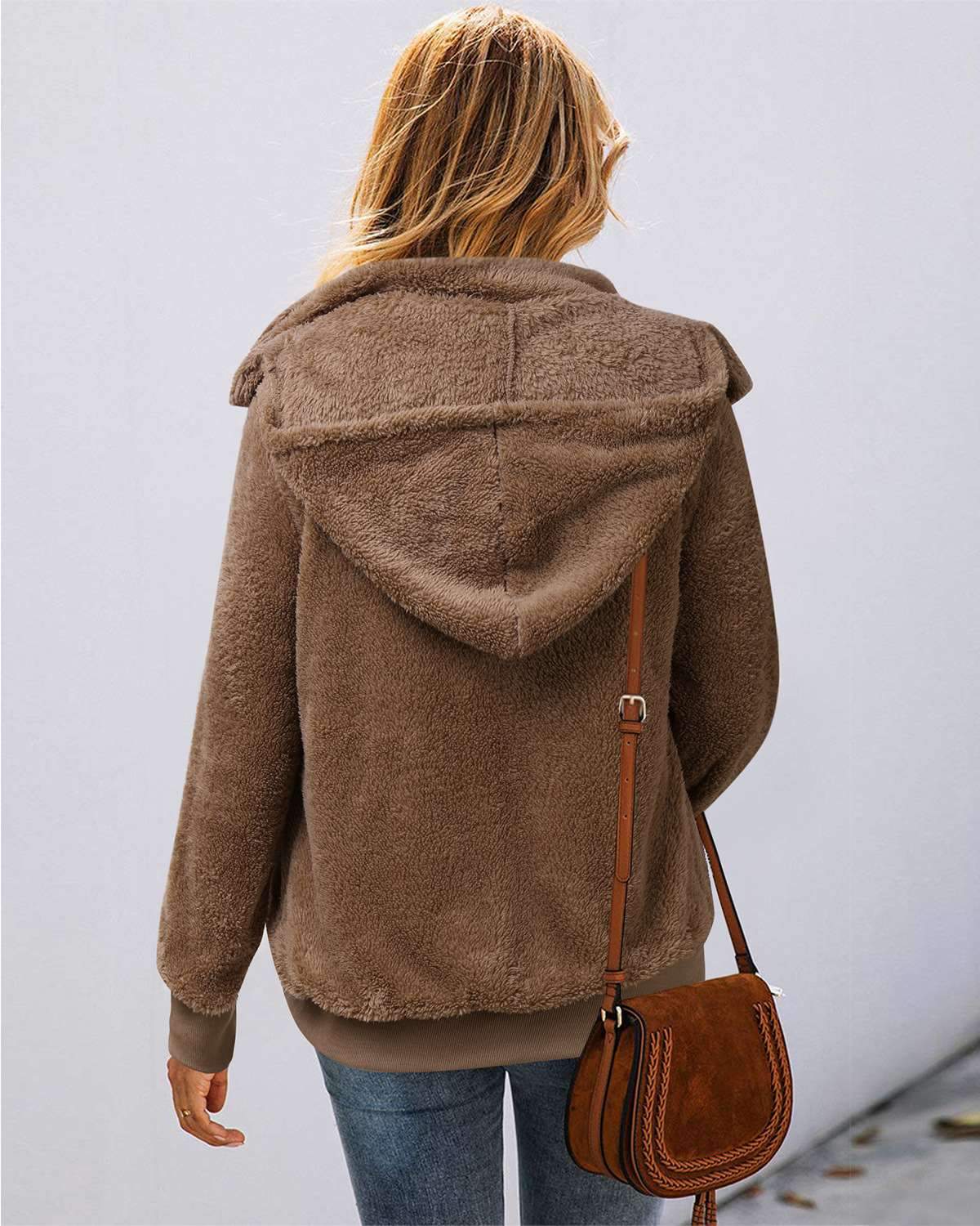 Fashion Zipper Long sleeve Plush Hoodies Coats