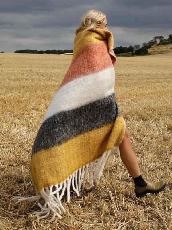Fashion Stripe Capa Purl Cloak