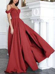 Stylish Women Long Plain Sexy Strapless Evening Dresses