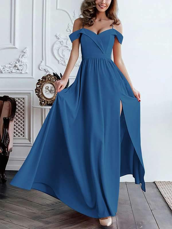 Stylish Women Long Plain Sexy Strapless Evening Dresses