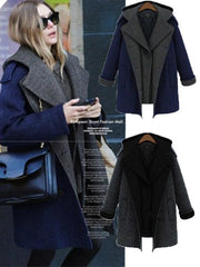 Fashion Woman Thick Pattern Long Winter Coat  Woolen Overcoat
