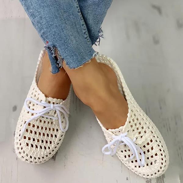 Hollow-Out Pvc Flat Heel Slippers Women shoes for summer