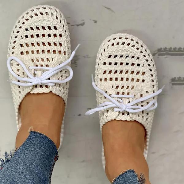 Hollow-Out Pvc Flat Heel Slippers Women shoes for summer