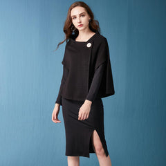 Long sleeve Round neck knit suit Bodycon Dresses