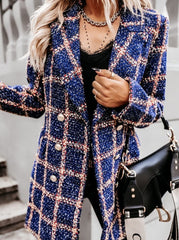 Fashion Street Plaid Turn-back Collar Outerwear