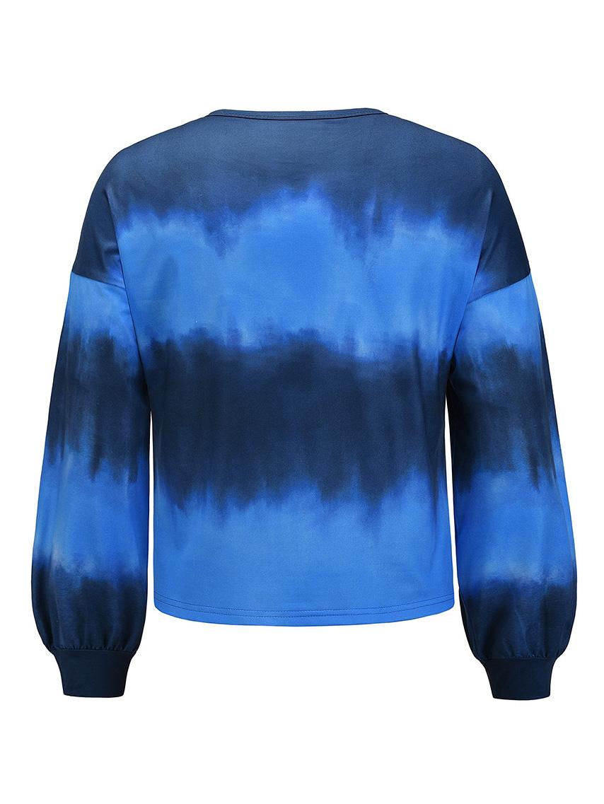 Tie Dye Lantern Sleeve Top Sweatshirts