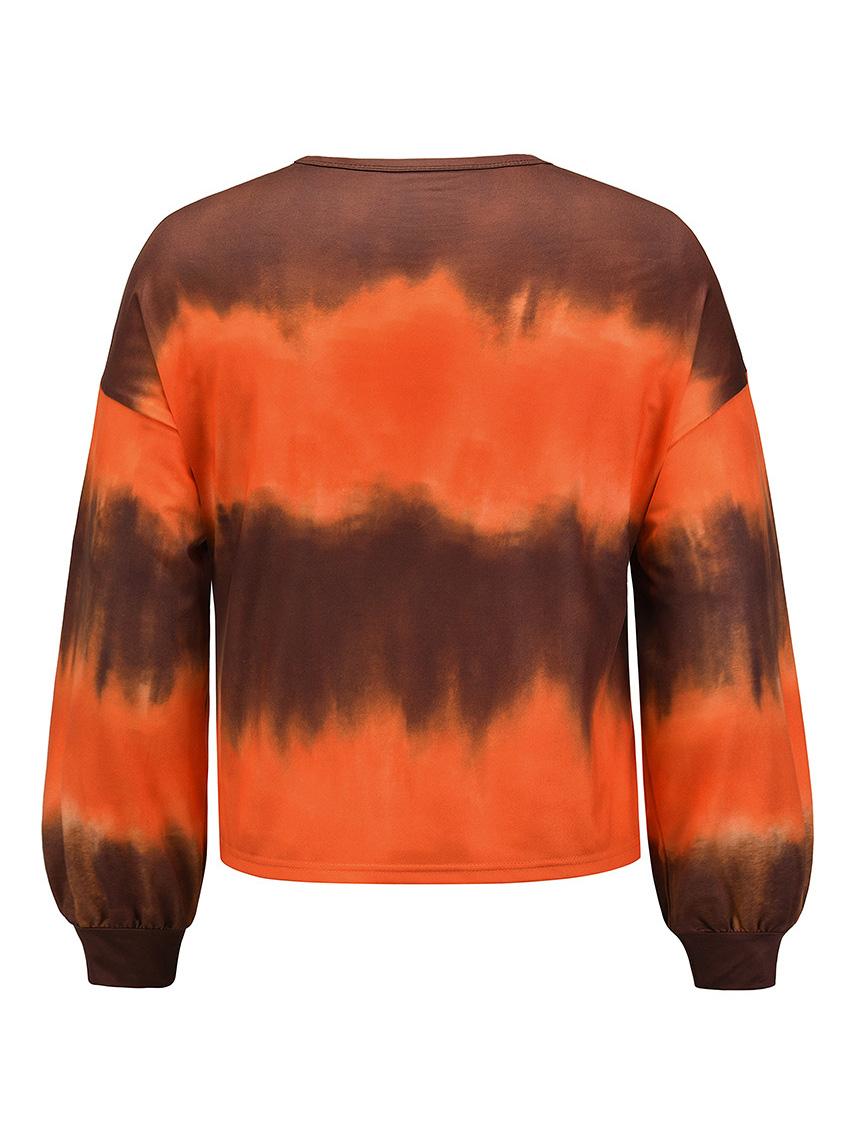 Tie Dye Lantern Sleeve Top Sweatshirts