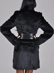 Faux Fur Glamorous High Neck Overcoats