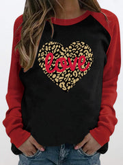 Letter & Heart Print T-shirt