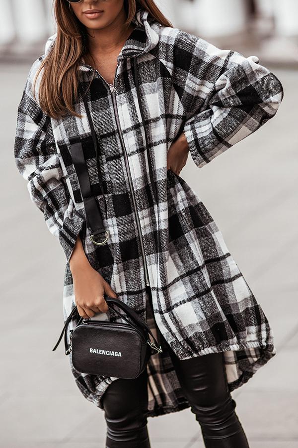 Trend Forecast Plaid Hooded Coats