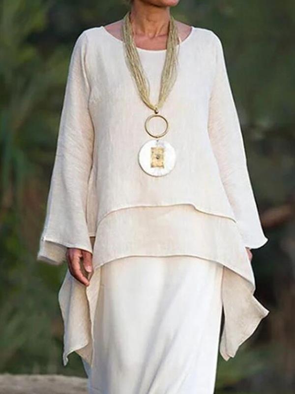 Stylish plain women long sleeve blouses