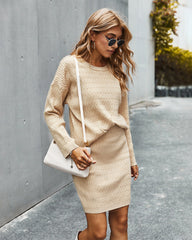 Knit elegant sweater suits women bodycon dresses