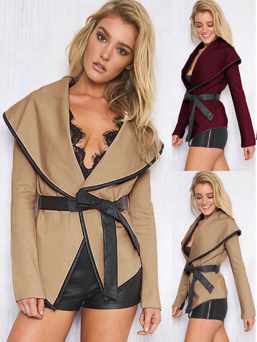 Fashion Woman Chic Large Lapel Autumn Trench Coats