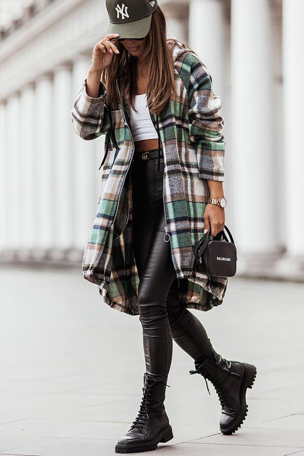 Trend Forecast Plaid Hooded Coats