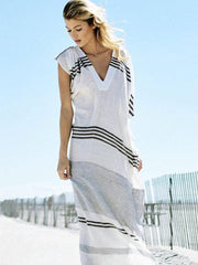 Striped Loose Kaftans Cover-Up Tops