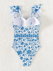 Ruffle Trim Push-Up One Piece Basic Swimsuit