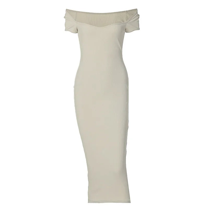 New Boat Elegant High Slim  Ladies Y2K Midi Dresses