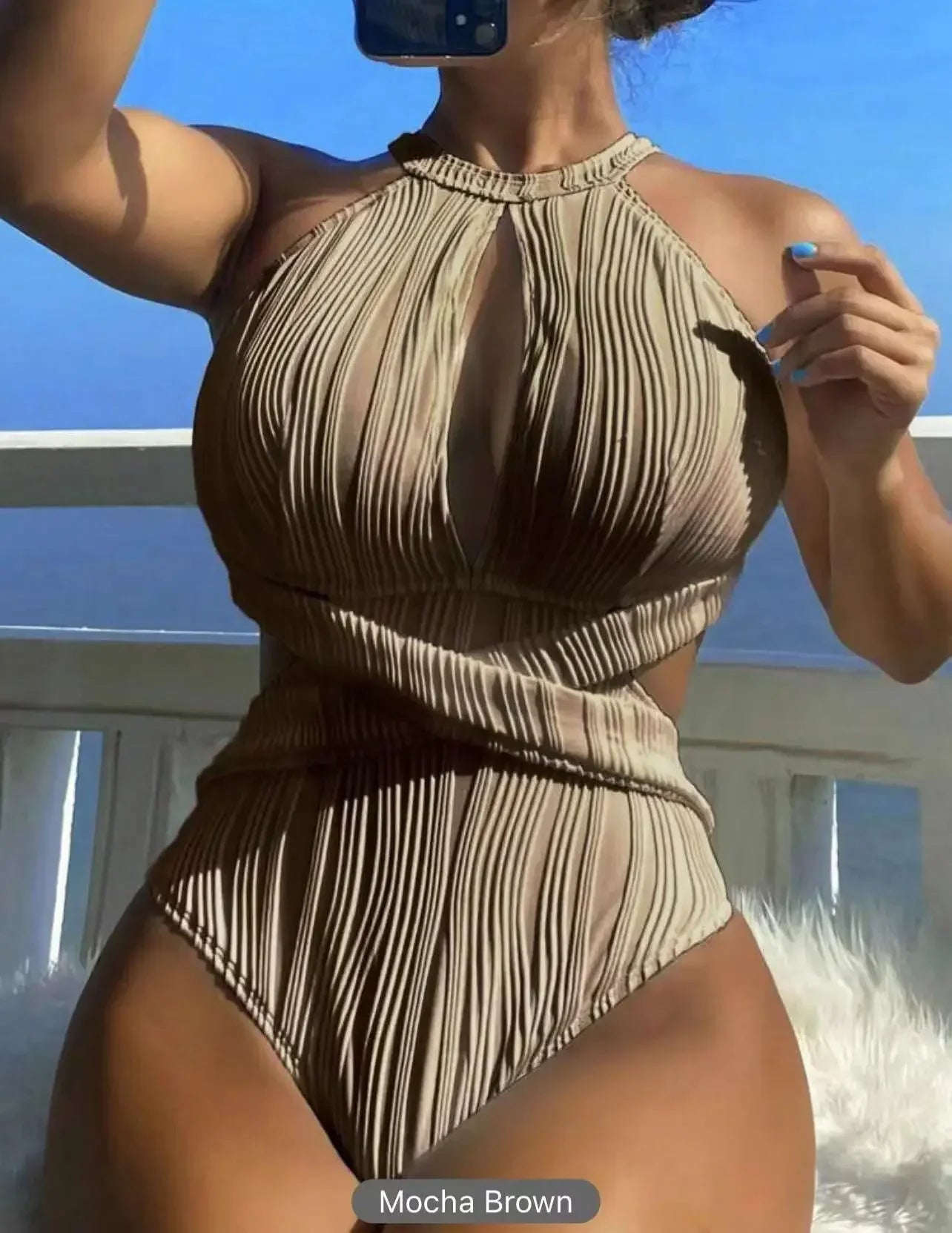 Backless Solid Push Up Beachwear Basic Swimsuit