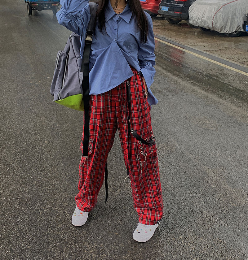 Hip hop Punk plaid pants