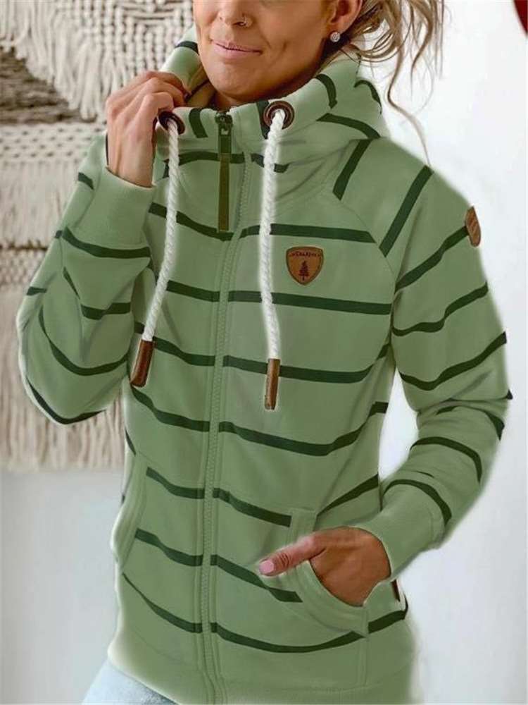 Fashion Stripe Long sleeve Hoodies Sweatshirts