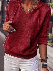 Stylish Pure Long sleeve Knit Hoodies Sweatshirts