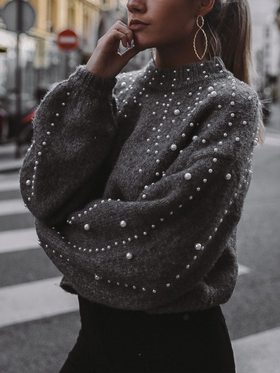 Top Quality Thick Round Neck Loose Chic Woman Fashion Sweater