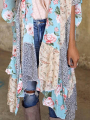 Floral 3/4 Sleeve Shift Outerwear