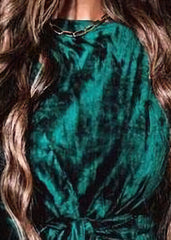 Tie Round Neck Velvet Dress