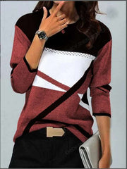 Stylish Gored Round neck Long sleeve Sweaters