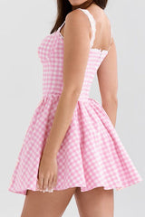 Brigite Plaid Cotton Dress