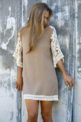 Lace Gored Loose Shift Dresses