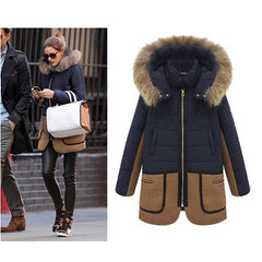 Free Shipping Slim Hoodie Thick Cotton Padded Long Coat Outerwear