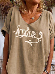 Khaki Short Sleeve Letter Suits