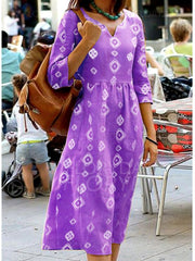 Half Sleeve V Neck Dresses summer maxi dresses for women