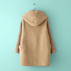 Hooded Loose Coat Thick Cashmere Outwear