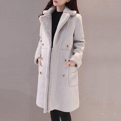 Turn-Down Collar Pure Color Slim Woolen Coat