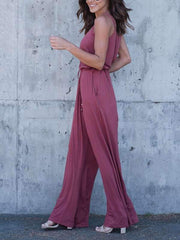 Stylish Strapless Women Plain Long Jumpsuit