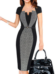 Sweet Heart  Color Block Bodycon Dress